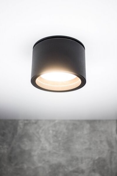 PP P 500 BK IP65 PLAFON NOWOCZESNA LAMPA SUFITOWA OPRAWA NATYNKOWA CZARNY GX53 LED IP65 HERMETYCZNY
