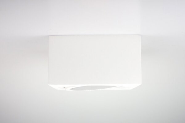 PP Design P 101 WH PLAFON NOWOCZESNA LAMPA SUFITOWA OPRAWA NATYNKOWA 12x12 CM ALUMINIUM BIAŁY GX53 LED NISKI