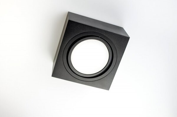 PP Design P 101 BK PLAFON NOWOCZESNA LAMPA SUFITOWA OPRAWA NATYNKOWA 12x12 CM ALUMINIUM CZARNY GX53 LED NISKI