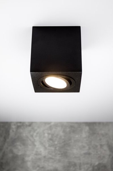 PP Design P 204 PLAFON NOWOCZESNA LAMPA SUFITOWA OPRAWA NATYNKOWA ALUMINIUM CZARNY PAR16 GU10 LED