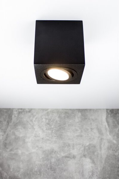 PP Design P 204 PLAFON NOWOCZESNA LAMPA SUFITOWA OPRAWA NATYNKOWA ALUMINIUM CZARNY PAR16 GU10 LED