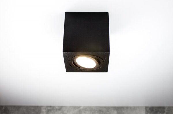 PP Design P 204 PLAFON NOWOCZESNA LAMPA SUFITOWA OPRAWA NATYNKOWA ALUMINIUM CZARNY PAR16 GU10 LED