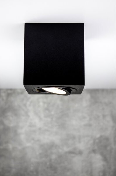 PP Design P 204 PLAFON NOWOCZESNA LAMPA SUFITOWA OPRAWA NATYNKOWA ALUMINIUM CZARNY PAR16 GU10 LED