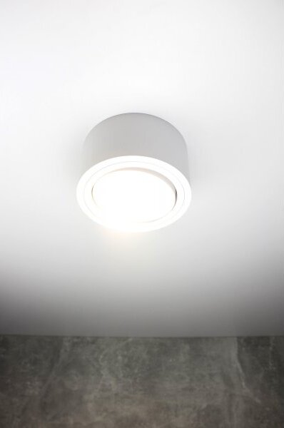 PP Design P 100 WH PLAFON NOWOCZESNA LAMPA SUFITOWA OPRAWA NATYNKOWA 12 CM ALUMINIUM BIAŁY GX53 LED NISKI
