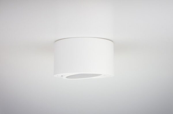 PP Design P 100 WH PLAFON NOWOCZESNA LAMPA SUFITOWA OPRAWA NATYNKOWA 12 CM ALUMINIUM BIAŁY GX53 LED NISKI