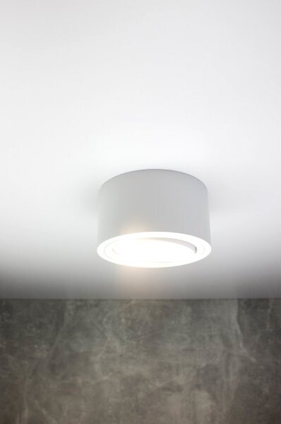 PP Design P 100 WH PLAFON NOWOCZESNA LAMPA SUFITOWA OPRAWA NATYNKOWA 12 CM ALUMINIUM BIAŁY GX53 LED NISKI