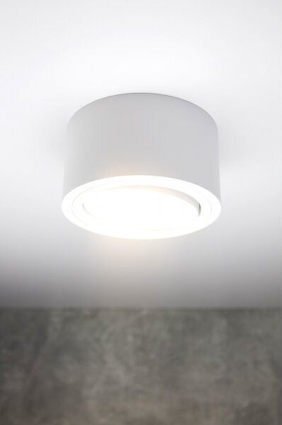 PP Design P 100 WH PLAFON NOWOCZESNA LAMPA SUFITOWA OPRAWA NATYNKOWA 12 CM ALUMINIUM BIAŁY GX53 LED NISKI