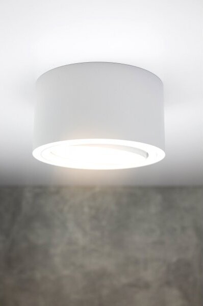 PP Design P 100 WH PLAFON NOWOCZESNA LAMPA SUFITOWA OPRAWA NATYNKOWA 12 CM ALUMINIUM BIAŁY GX53 LED NISKI