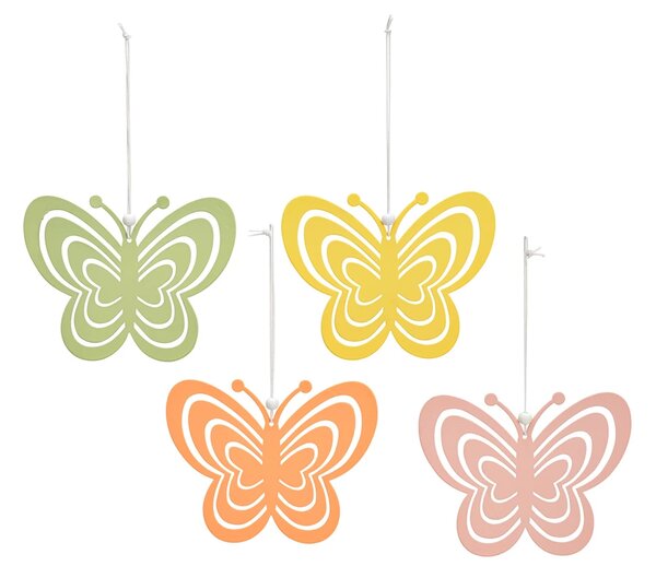 Wiszący metalowy motyl PASTEL BUTTERFLY - różne kolory Kolor: Pomarańczowy