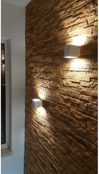 PP K 111 WH KINKIET LAMPA ŚCIENNA KUBIK ŚWIATŁO GÓRA DÓŁ ALUMINIUM BIAŁY G9 LED