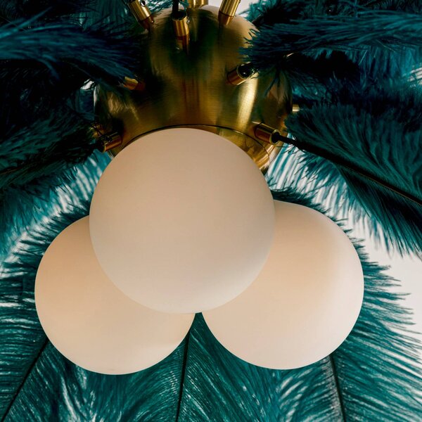 KARE Lampa wisząca designerska Feather Palm, możliwość ściemniania, zielony, salon / jadalnia, design