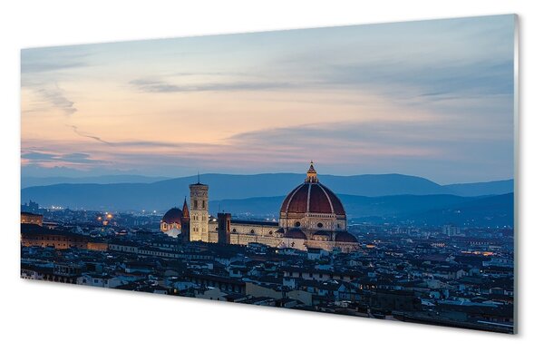 Obraz na szkle Włochy Katedra panorama noc