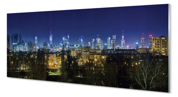 Obraz na szkle Warszawa Noc panorama