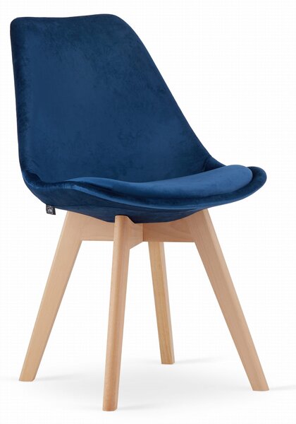 Krzesło do salonu Dior Nori welurowe velvet aksamit niebieskie