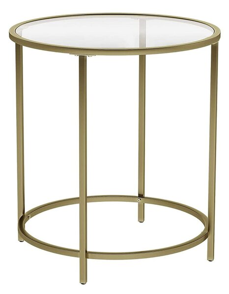 Złoty stolik szklany w stylu glamour