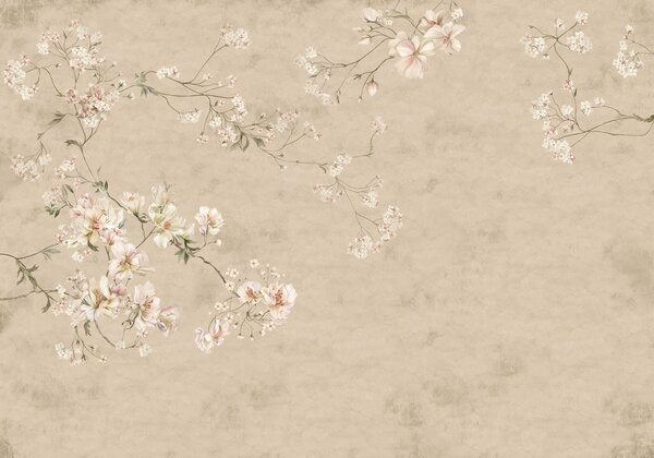 Fototapety Kwiatowe motywy w stylu chinoiserie na ciepłym beżowym tle, Fototapety Vintage, w05427v2 : Uwalls.pl