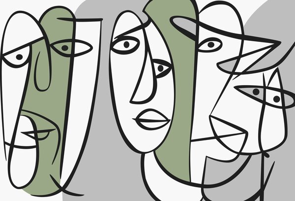 Fototapety Abstrakcyjne twarze, Nowoczesne Fototapety, w05504v2 : Uwalls.pl