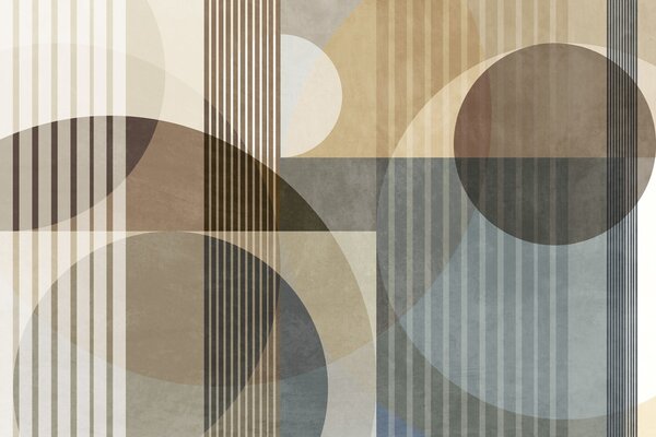 Fototapety Abstrakcyjne figury geometryczne złożone z okręgów i linii, stonowane odcienie ziemi,, Fototapety Geometryczne, w09834 : Uwalls.pl