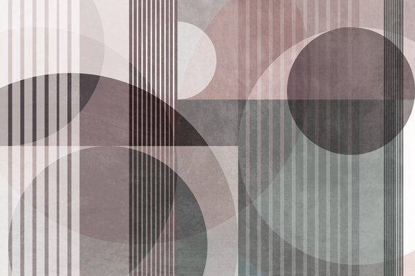 Fototapety Abstrakcyjne figury geometryczne złożone z okręgów i linii, stonowana kolorystyka,, Fototapety Geometryczne, w09834v1 : Uwalls.pl
