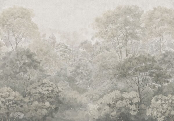 Fototapety Retro pejzaż z jasnym lasem w pastelowych barwach, Fototapety Natura, w05433v2 : Uwalls.pl