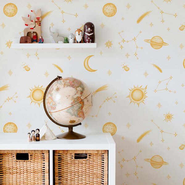 Tapety Obiekty niebieskie i gwiazdy w delikatnym stylu, Tapety minimalistyczne, a01163 : Uwalls.pl