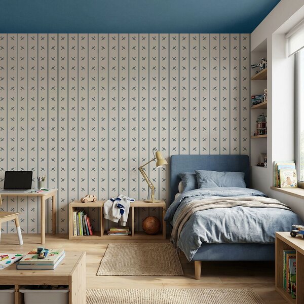 Tapety Samoloty w paski z niebieskimi paskami, Tapety Geometryczne, Tapety w paski, a01170 : Uwalls.pl