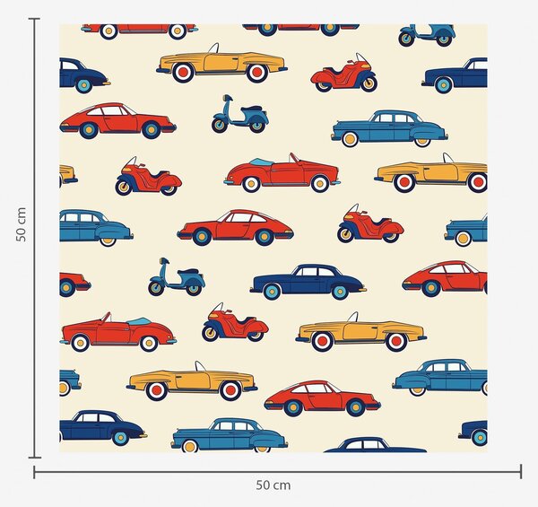 Tapety Jasne samochody i skutery w stylu retro na jasnym tle, Tapety vintage, a01172v1 : Uwalls.pl