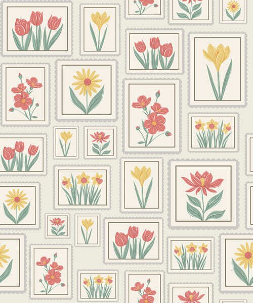 Tapety Ilustracje kwiatowe w ramkach na jasnym tle, Tapety Z kwiatami, a01173v1 : Uwalls.pl
