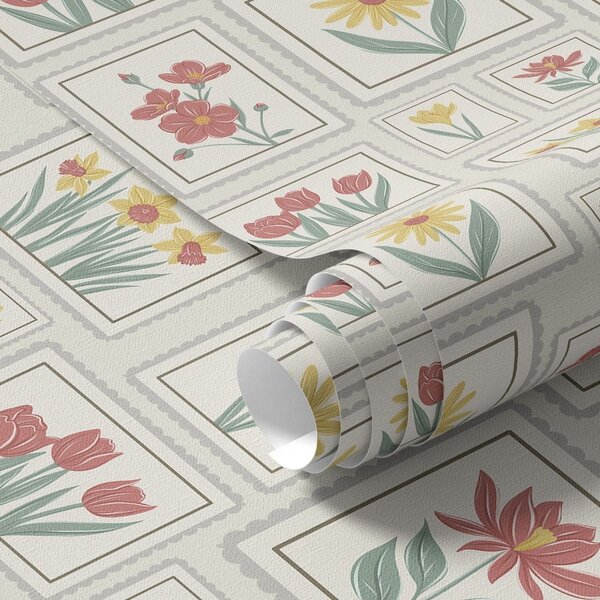 Tapety Ilustracje kwiatowe w ramkach na jasnym tle, Tapety Z kwiatami, a01173v1 : Uwalls.pl