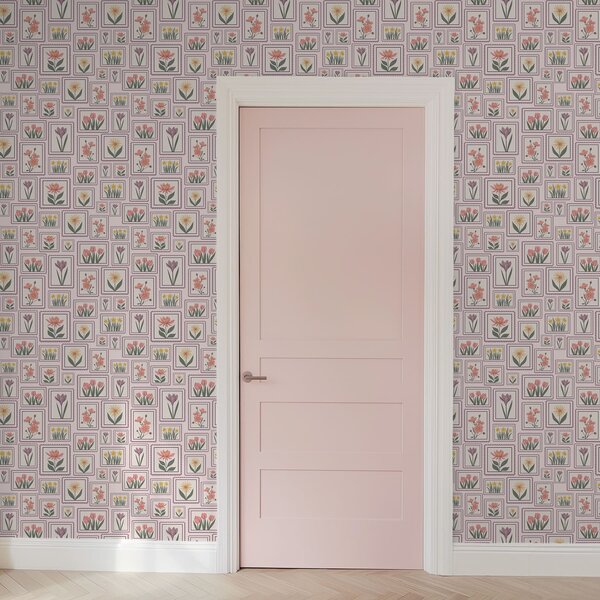 Tapety Oprawione w ramki ilustracje kwiatowe w odcieniach bzu, Tapety Z kwiatami, a01173v2 : Uwalls.pl