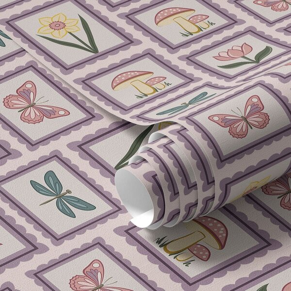 Tapety Ilustracje w ramkach w odcieniach bzu, Tapety Z kwiatami, a01175v1 : Uwalls.pl