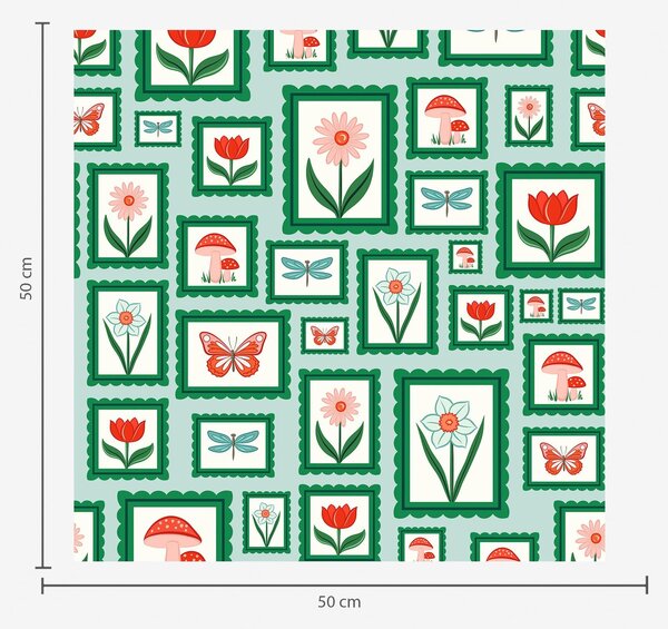 Tapety Ilustracje w ramkach z zielonymi obramowaniami, Tapety Z kwiatami, a01176v1 : Uwalls.pl