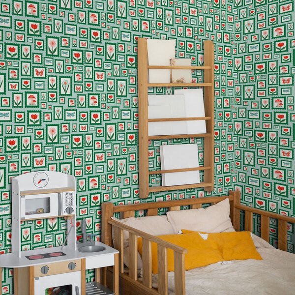 Tapety Ilustracje w ramkach z zielonymi obramowaniami, Tapety Z kwiatami, a01176v1 : Uwalls.pl
