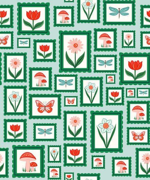 Tapety Ilustracje w ramkach z zielonymi obramowaniami, Tapety Z kwiatami, a01176v1 : Uwalls.pl