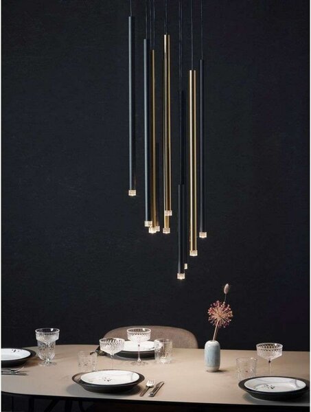 Lampa Wisząca LOOM DESIGN, ściemnialny, złoty | mosiężny, salon, aluminium