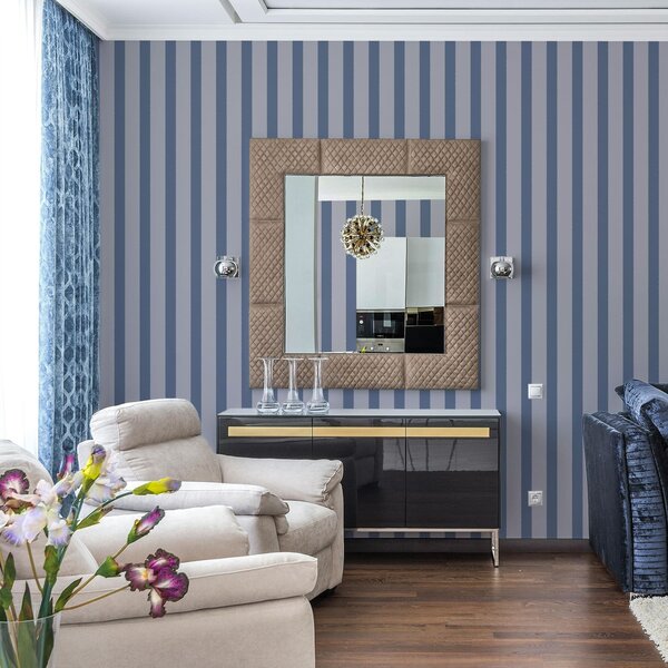 Tapety Niebieskie i szare pionowe paski, Tapety Geometryczne, Tapety w paski, a01180v1 : Uwalls.pl