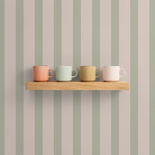 Tapety Zielone i beżowe pionowe paski, Tapety Geometryczne, Tapety w paski, a01180 : Uwalls.pl