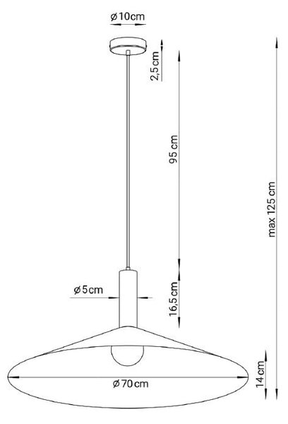 Capri 70 biało miedziana – oświetlenie stołu w jadalni, duża lampa wisząca domodes