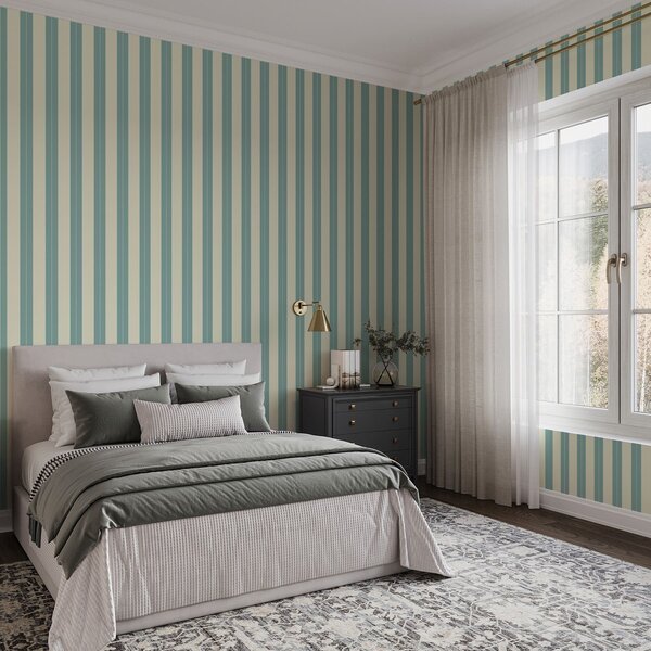 Tapety Niebieskie pionowe paski w stylu minimalistycznym, Tapety Geometryczne, Tapety w paski, a01181v5 : Uwalls.pl