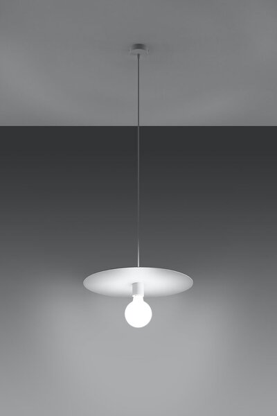 Biała industrialna lampa wisząca rondo M5-K88