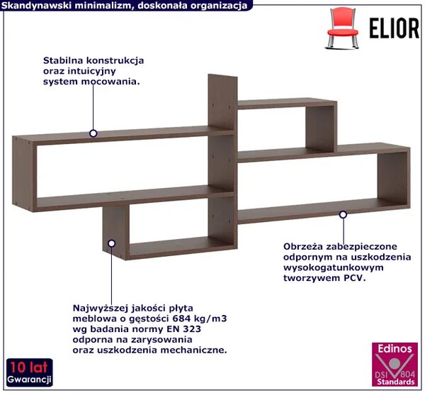 Minimalistyczna półka wisząca w kolorze wenge B0-B40