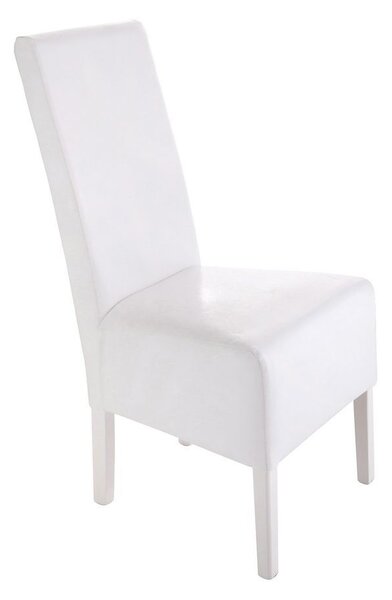 Zestaw dwóch krzeseł ze skóry syntetycznej w białym kolorze