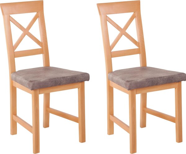 Klasyczne bukowe krzesła z siedziskiem w stylu vintage - 2 sztuki