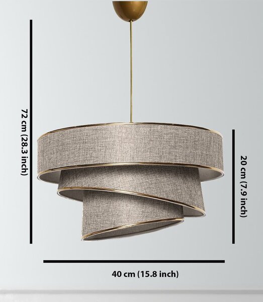 Lampa wisząca w beżowo-złotym kolorze z tekstylnym kloszem ø 40 cm Couper – Opviq lights