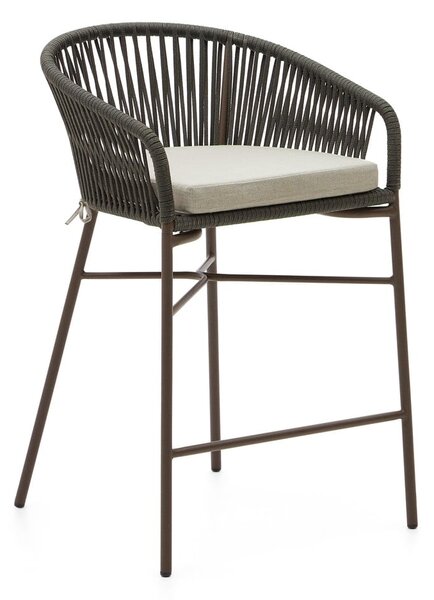 Zielony metalowy/tapicerowany hoker ogrodowy Yanet – Kave Home