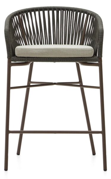 Zielony metalowy/tapicerowany hoker ogrodowy Yanet – Kave Home