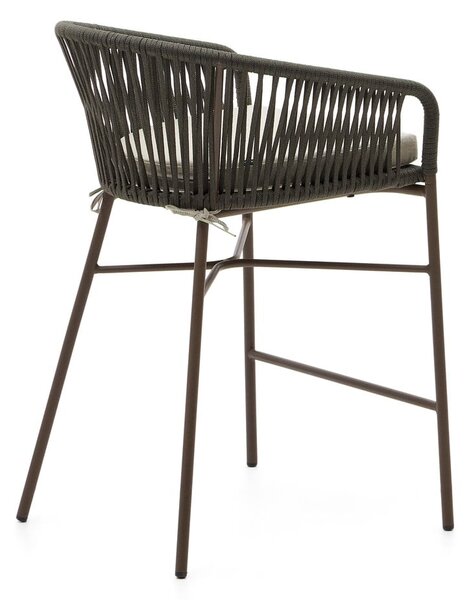 Zielony metalowy/tapicerowany hoker ogrodowy Yanet – Kave Home