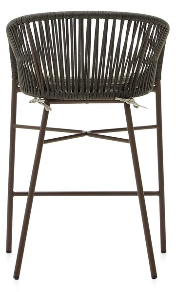 Zielony metalowy/tapicerowany hoker ogrodowy Yanet – Kave Home