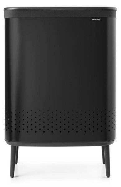 Metalowy kosz na pranie w kolorze matowej czerni 90 l Bo Hi – Brabantia