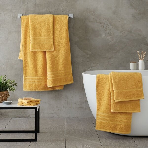 Żółty bawełniany ręcznik frotte 50x85 cm Zero Twist – Catherine Lansfield